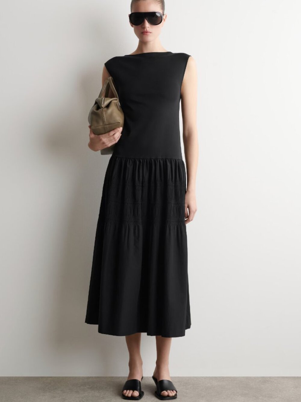 COS Tiered Gathered Midi Dress NWT Small
